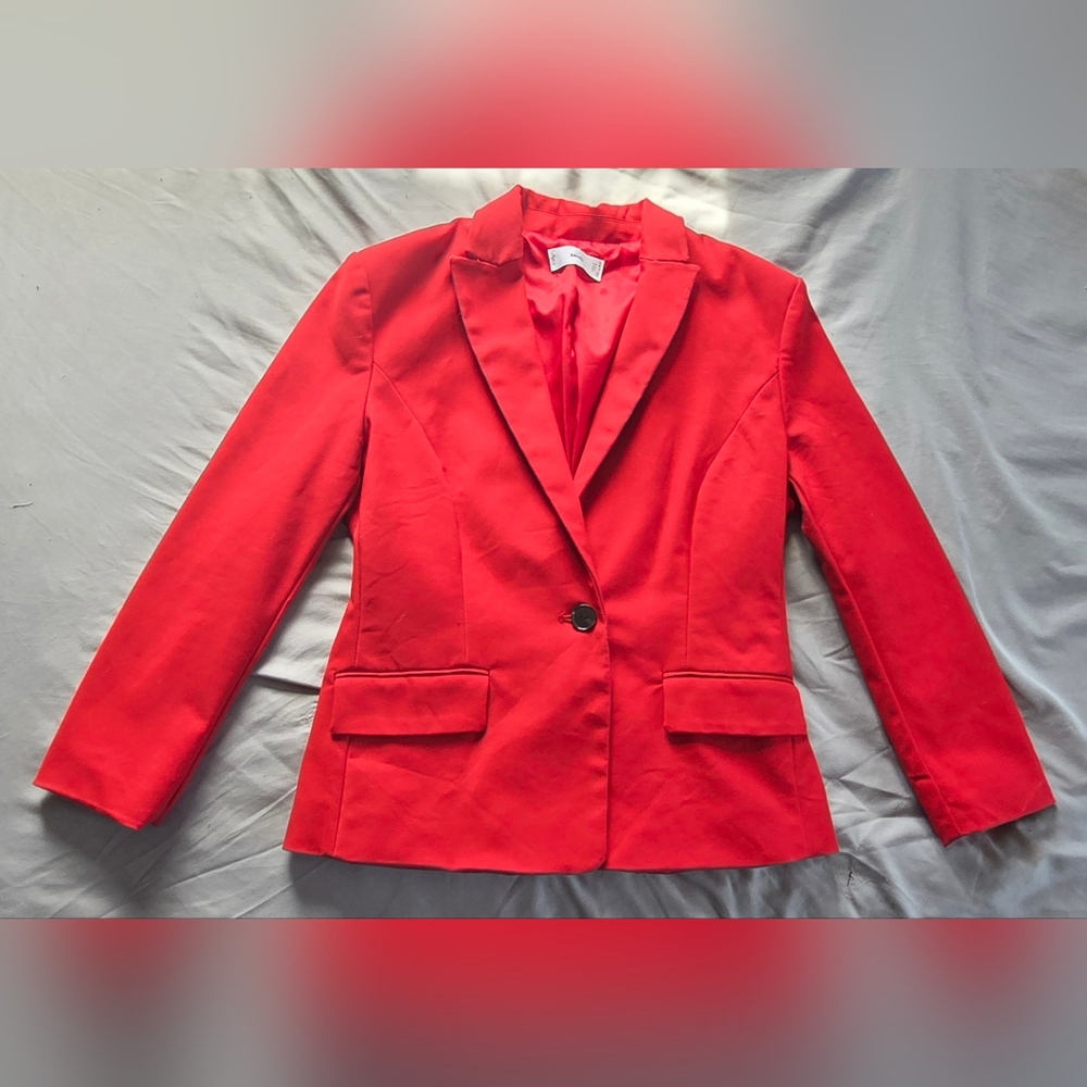Mango Red Blazer Women's Size 8